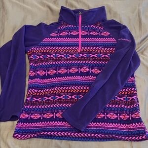Columbia Girl’s Vibrant Purple and Pink Fleece Sweater